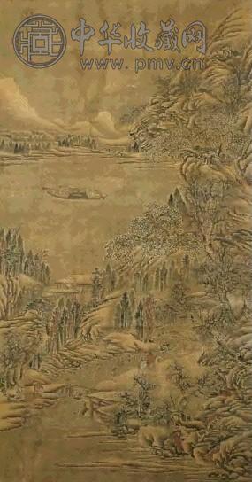 明 姚允在 雪山行旅图 轴