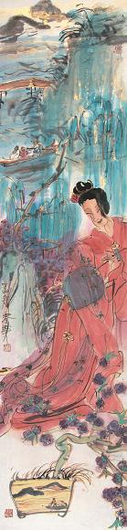 杨春华 2004年作 仕女 立轴 设色纸本