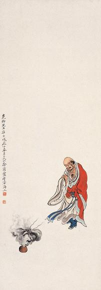 徐菊庵 1928年作 化龙图 立轴 设色纸本