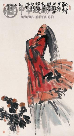 黄永玉 1988年作 朝饮木兰图 镜心 设色纸本