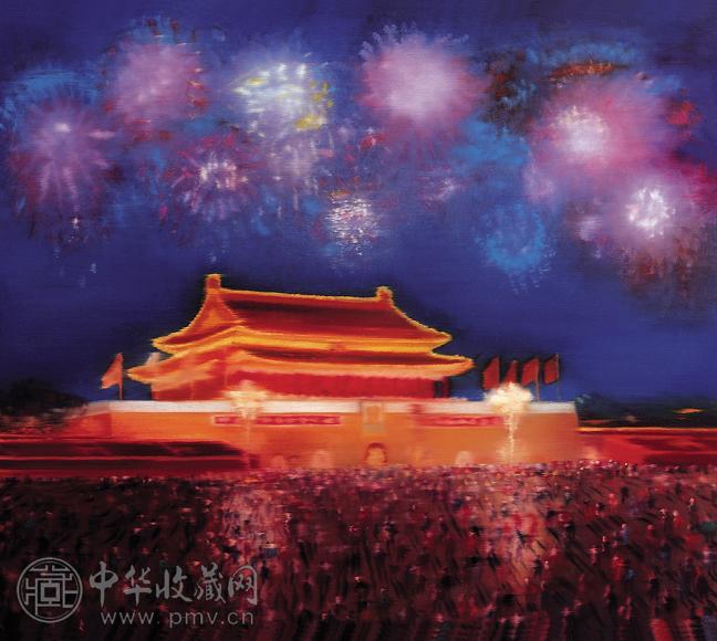 尹朝阳 2002年 天安门 布面 油画