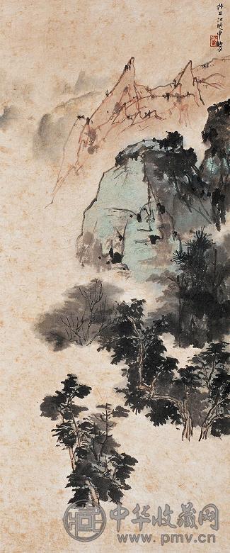 江兆申 山水 立轴 设色纸本