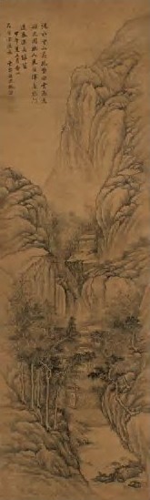 姚绶 清 山水 立轴 水墨绢本