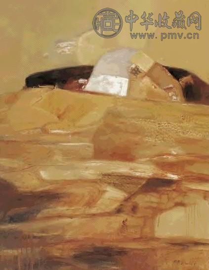 白羽平 2000年作 上马峪 油彩 画布 框