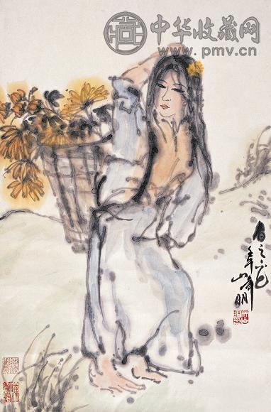 吴山明 壬午(2002年)作 春之色 镜心 设色纸本