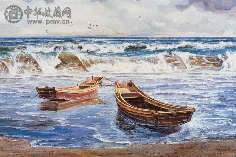 高泉 海 油画