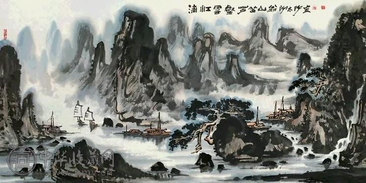 阳太阳 2004年作 漓江云壑 镜心 设色纸本