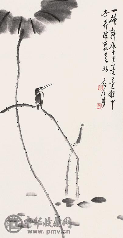 魏启后 花鸟 立轴 水墨纸本