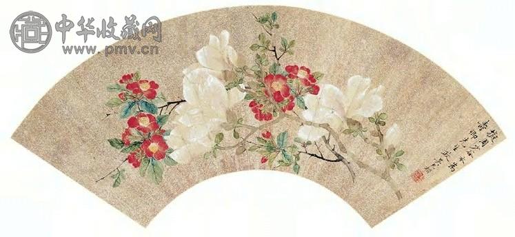 吴允楷 双妍斗春图 立轴 设色金笺