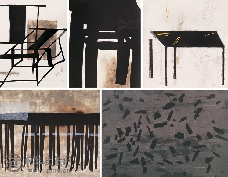 王怀庆 2002年作 版画(全套5张) 版画