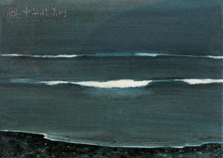 王征骅 海之夜 布面 油画