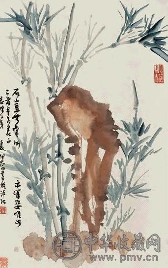 当代 夏伊乔 竹石图 轴