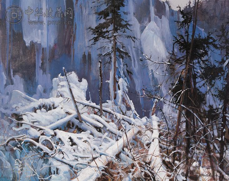 何孔德 1989年作 冰封洛日朗 布上 油画