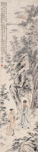徐峄 竹林高士 镜心 设色纸本