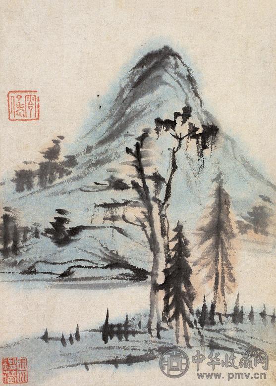 石涛(传) 山水 镜心 设色纸本