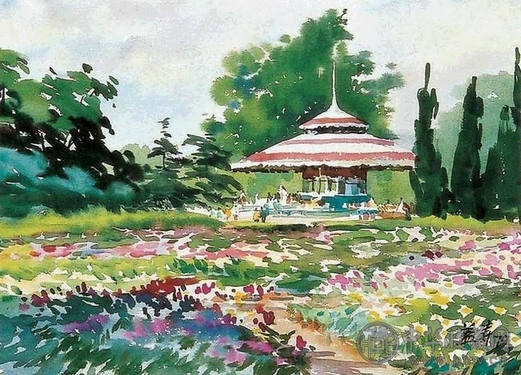 薛益寿 风景 水彩画