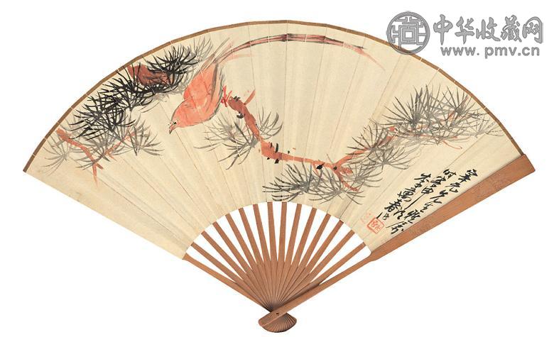 李万春 高百岁 松寿 石鼓文 设色纸本