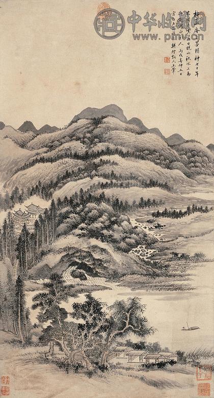 王翚(传) 山水 立轴 设色纸本