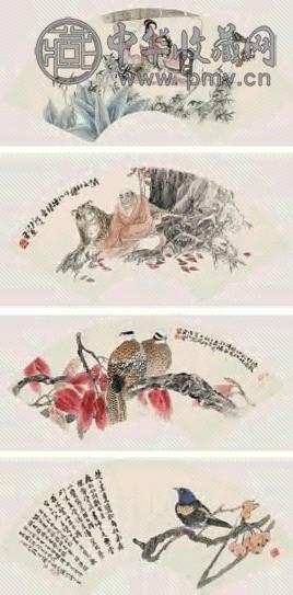 郭芝瑜 1995年作 人物(4件) 扇面