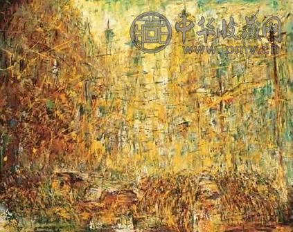 王云鹤 1997年作 勇往直前 油画画布