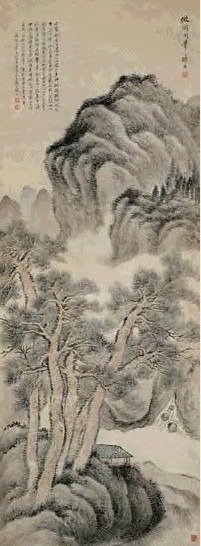 戴熙 1859年作 山水 立轴 设色纸本