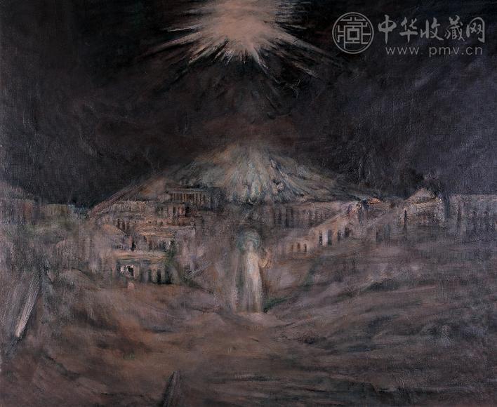 丁方 残城 油画 画布