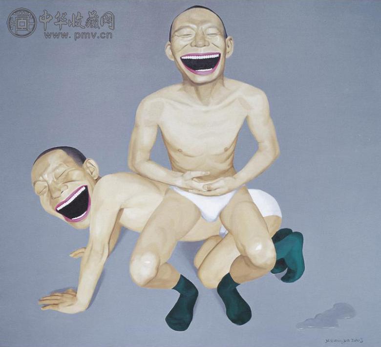 岳敏君 2003年作 关系 一号 油画画布