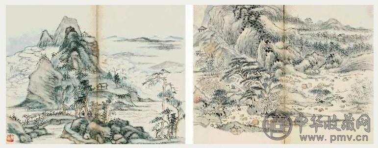 吴麐 山水 册页 纸本