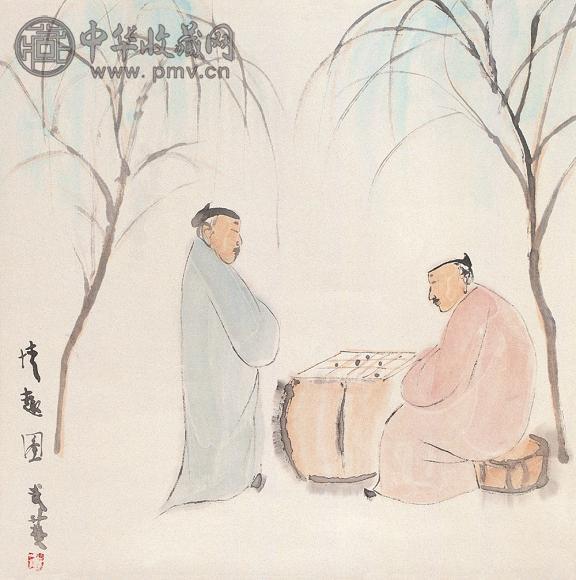 武艺 情趣图 立轴 设色纸本