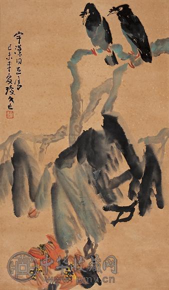 李琼久 己未(1979年)作 花鸟 立轴 设色纸本
