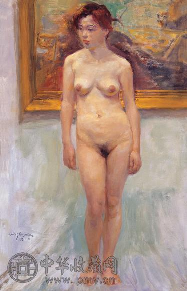 魏景山 2004年 站立的女人体 布面油画