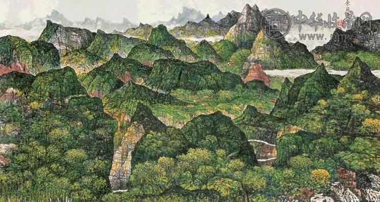 余承尧 山水 镜心 设色纸本