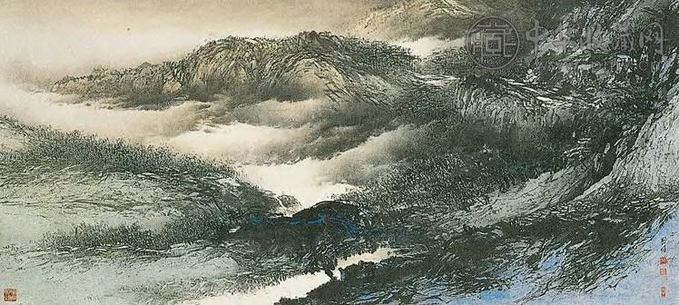 当代 顾媚 岩壑烟霞 镜心