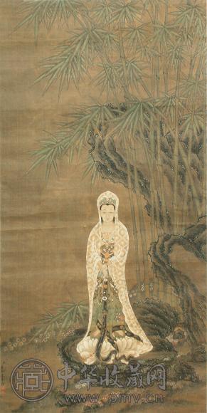董邦达 竹林观音 立轴 设色绢本