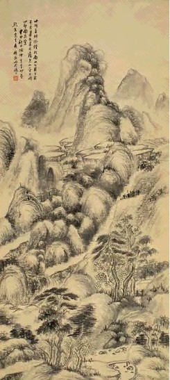 张叔通 终南山景 轴
