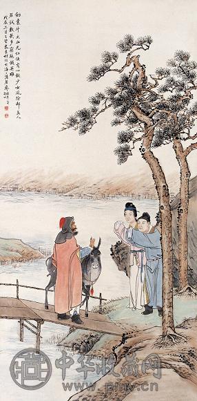 朱良材 1928年作 人物 立轴 设色纸本