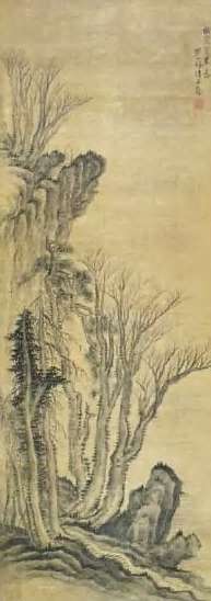 梅清 清 仿范宽笔意 轴