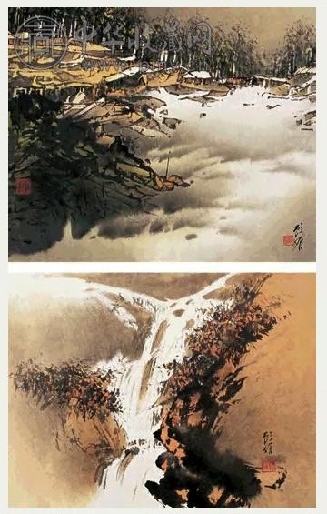 顾媚 四景山水 镜片 四帧 纸本设色