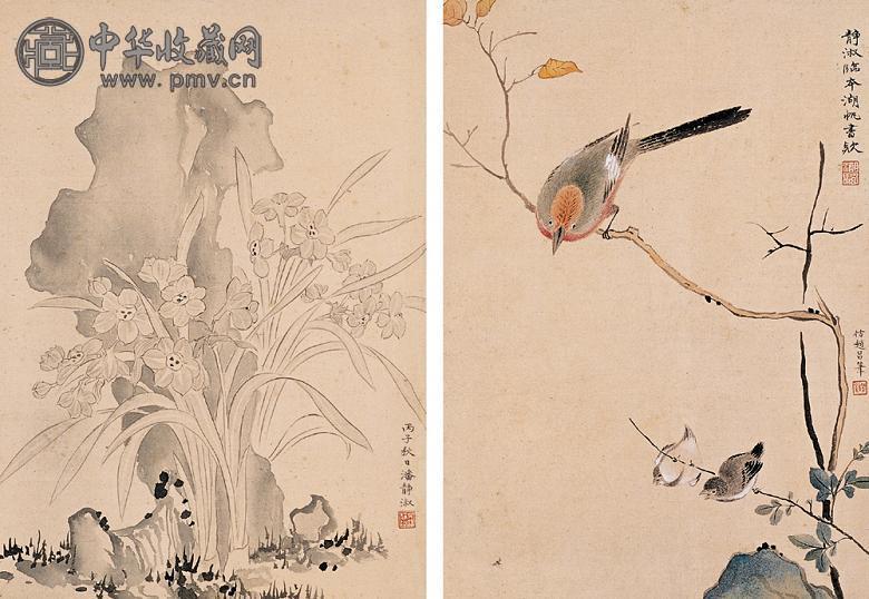 潘静淑 1939年作 花鸟 立轴 设色绢本