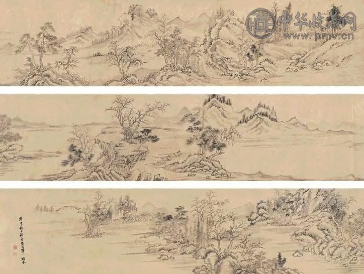 项奎 庚午(1690)年作 枯树寒渚 手卷 水墨纸本