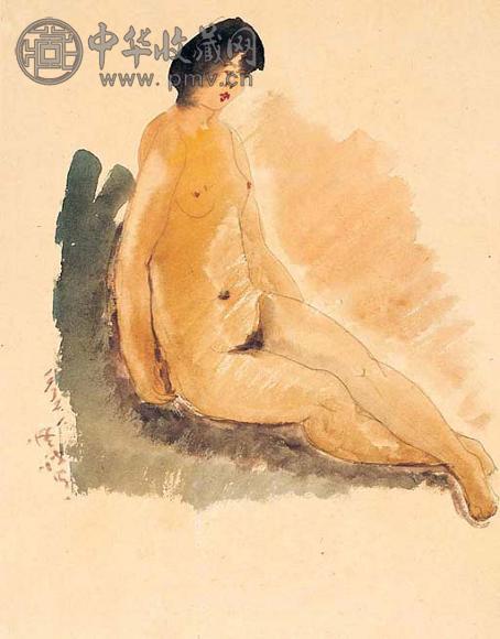 陈澄波 1932年作 裸女 水彩 纸本