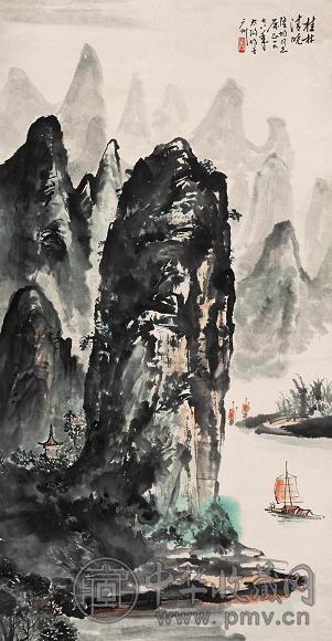 阳太阳 1978年 山水 立轴 设色纸本