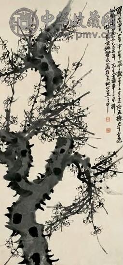 姚燮 墨梅 立轴 墨色纸本