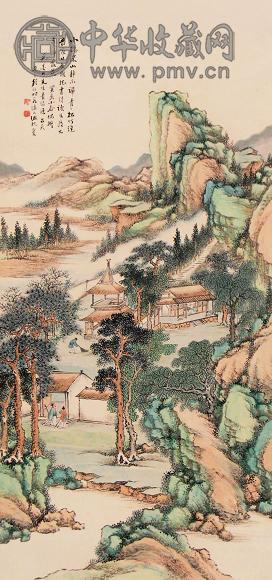 顾乐之 山水 立轴 设色纸本