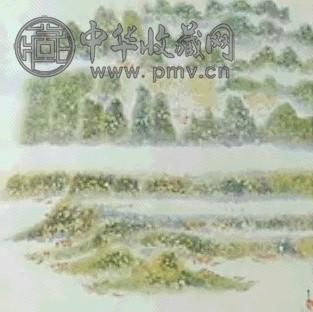 陈其宽 坝 立轴 设色纸本