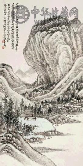 吕万 山水图 立轴 水墨纸本