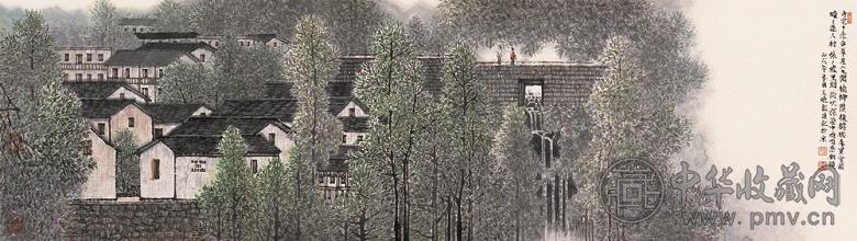 王晓龙 2006年作 新村 镜心 设色纸本