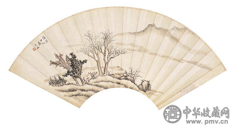 刘未林 山水 书法 扇面