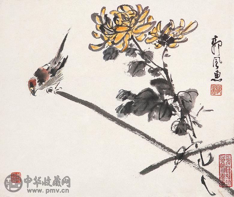 郭凤惠 花鸟 立轴 纸本