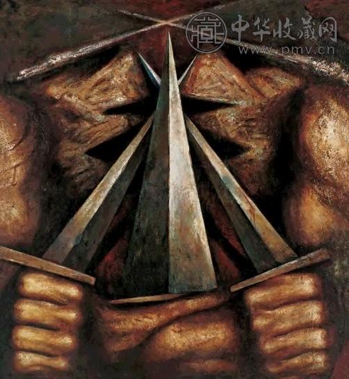 丁方 “剑形的意志”系列之一 油画画布